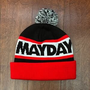 Mayday Parade Pom Pom Knitted Beanie - Black and Red, Unisex, NWOT